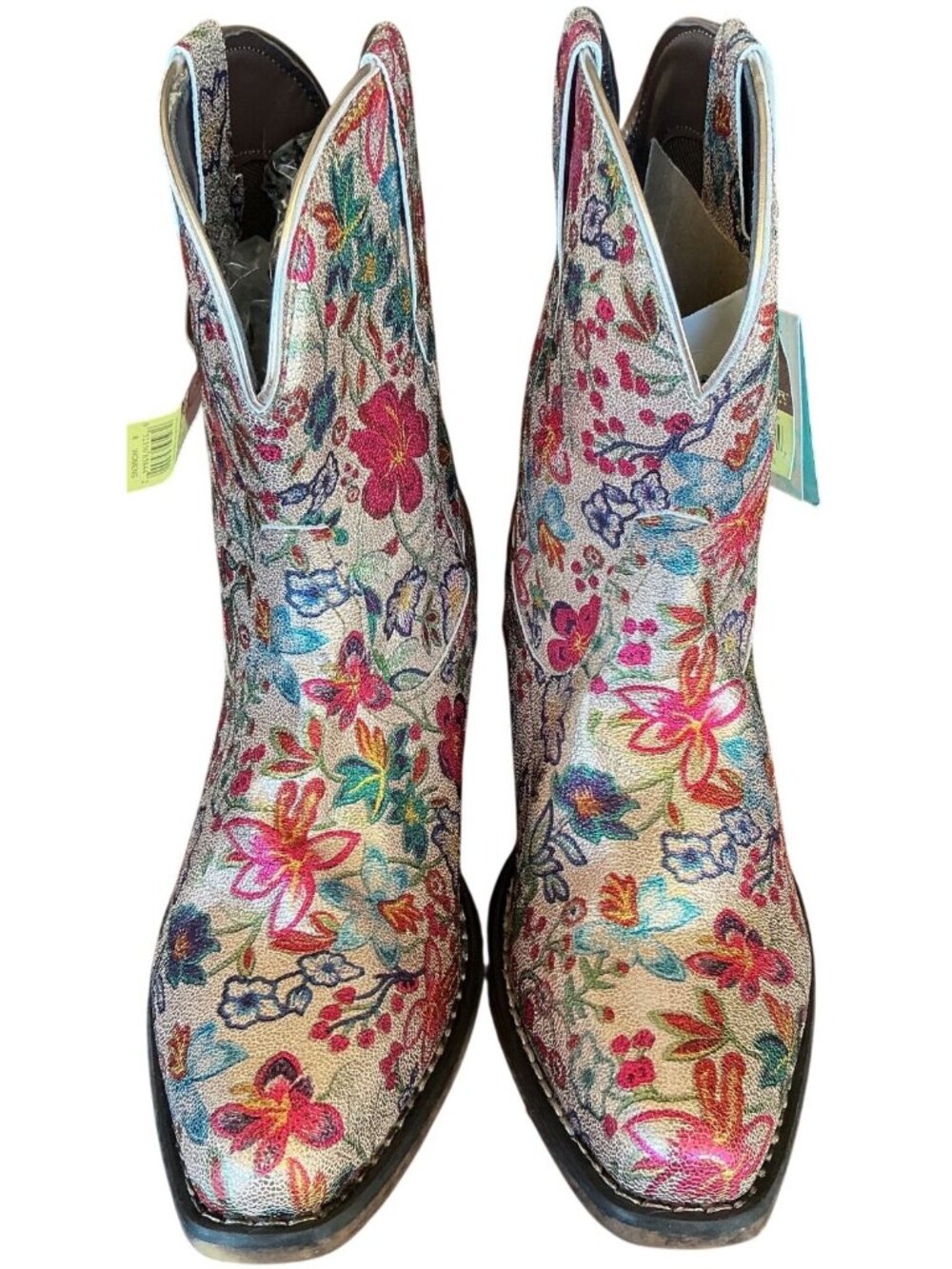 Roper Ingrid Snip Toe Floral Western Booties Size 8 New With Tags - Picture 9 of 16